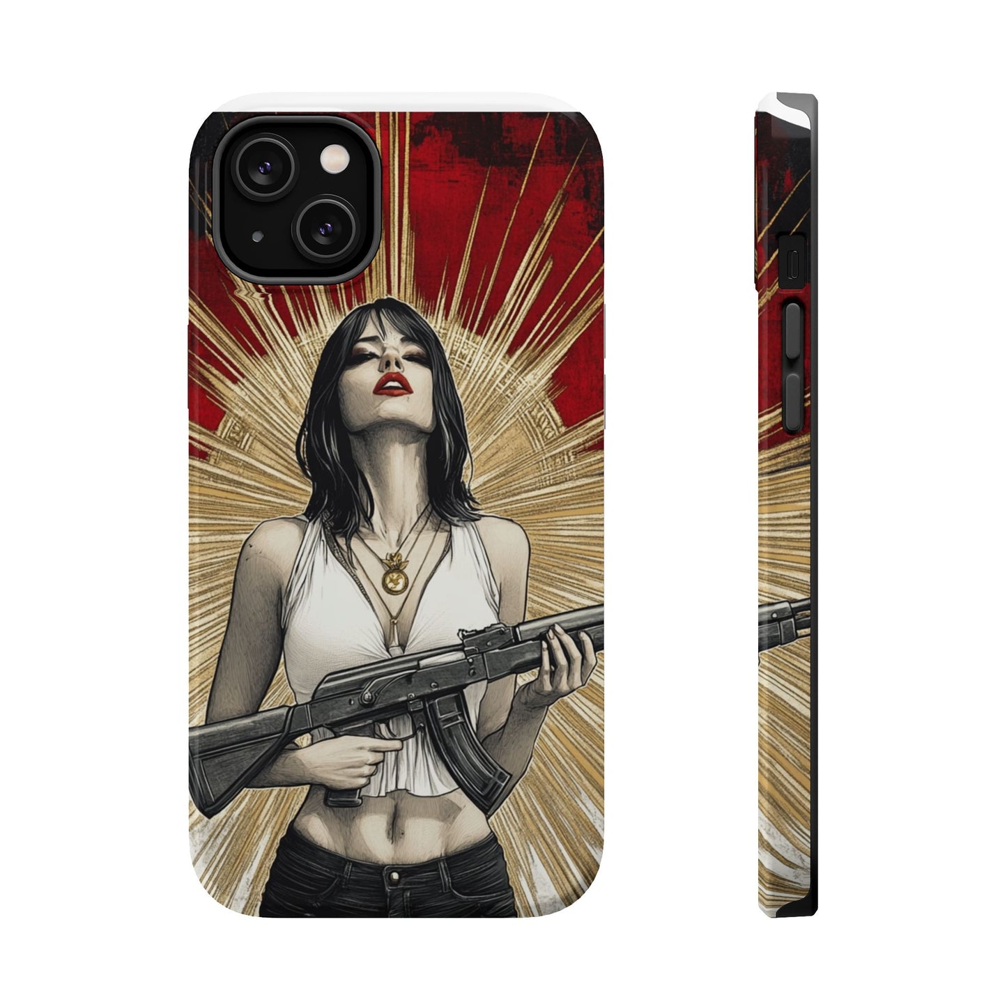Rebel Queen: Moxie-Jay's Magnetic Chicana Warrior iPhone Case