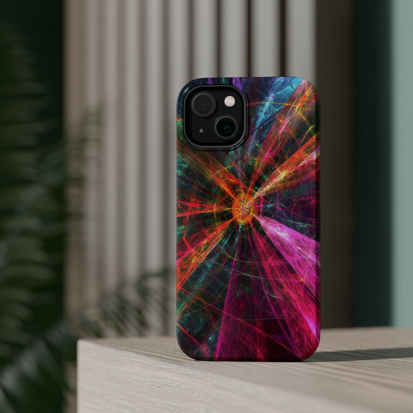 Luxurious Magnetic Wireless Charging Tough iPhone Case - “Trippy Starburst” by Moxie-Jay