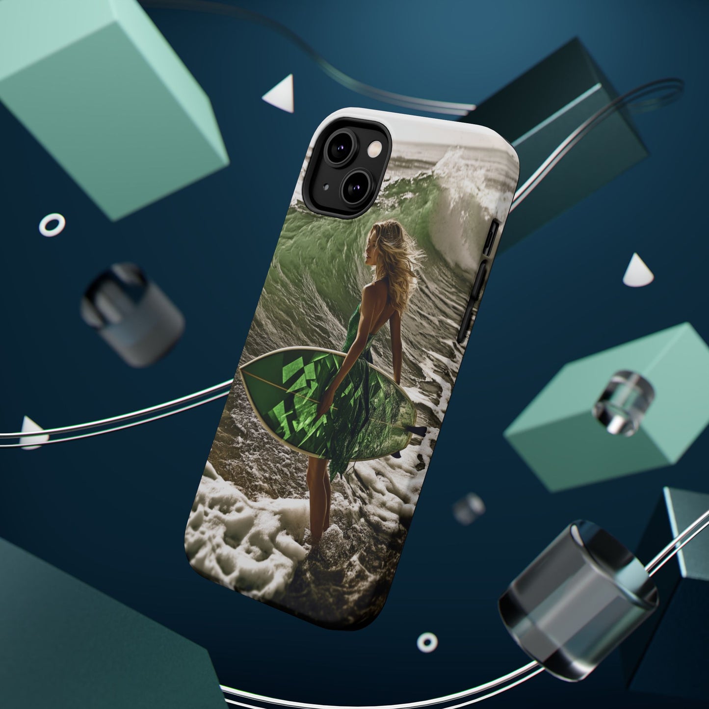 Surf's Up Chic" Luxury Magnetic Wireless Charging iPhone Case by Moxie Jay