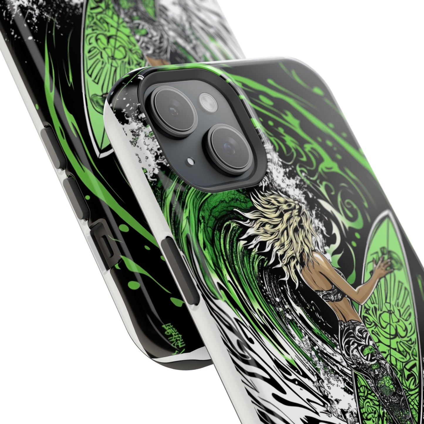 Luxurious Magnetic Wireless Charging Tough iPhone Case - "Surf's Up" by Moxie-Jay