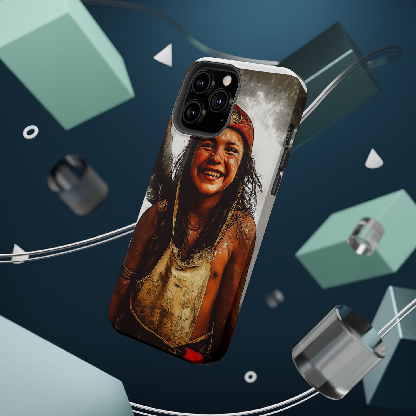 Luxurious Magnetic Wireless Charging Tough iPhone Case - Native Heritage Art by Moxie-Jay