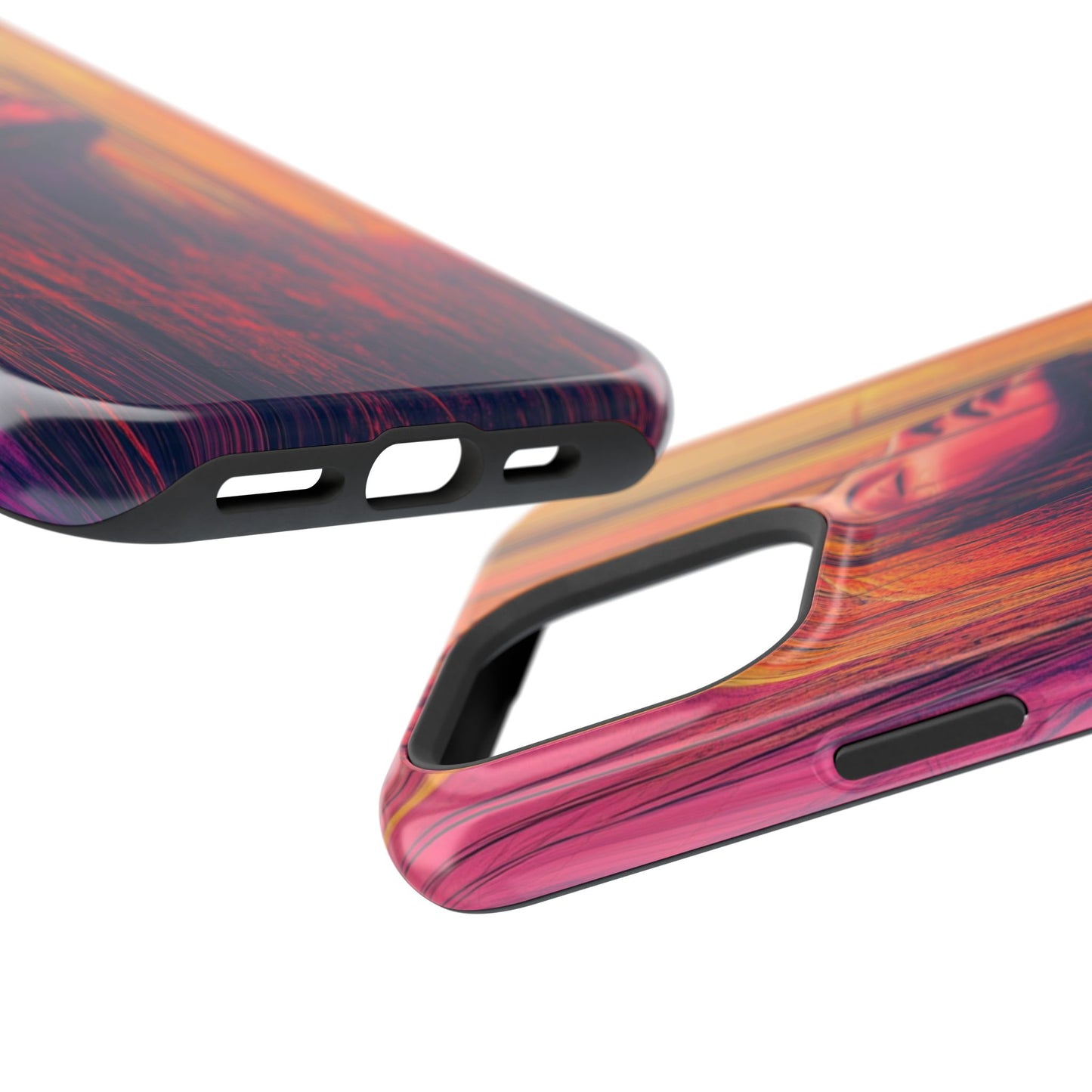 "Crimson Cascade" Luxury Magnetic Wireless Charging iPhone Case by Moxie Jay