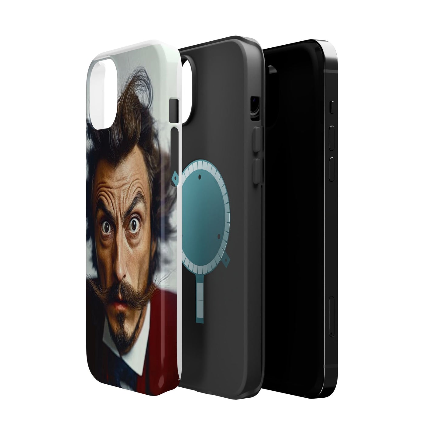Luxurious Magnetic Wireless Charging Tough iPhone Case - “Close-Up Salvador Dali” by Moxie-Jay