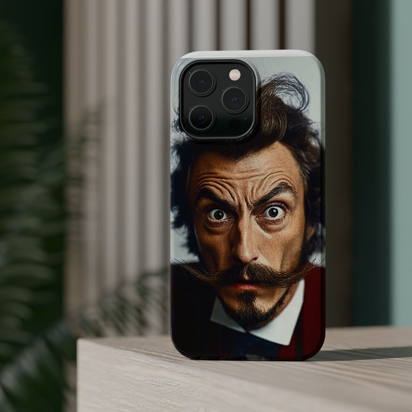 Luxurious Magnetic Wireless Charging Tough iPhone Case - “Close-Up Salvador Dali” by Moxie-Jay