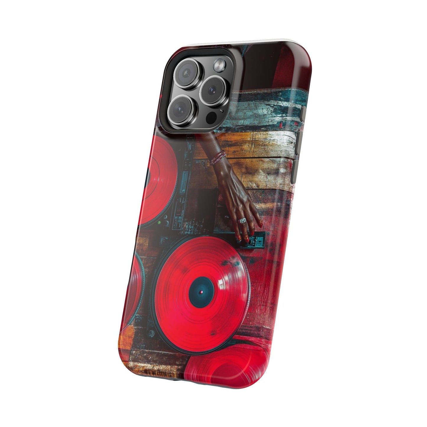 "Vinyl Virtuoso" Luxury Magnetic Wireless Charging iPhone Case by Moxie Jay