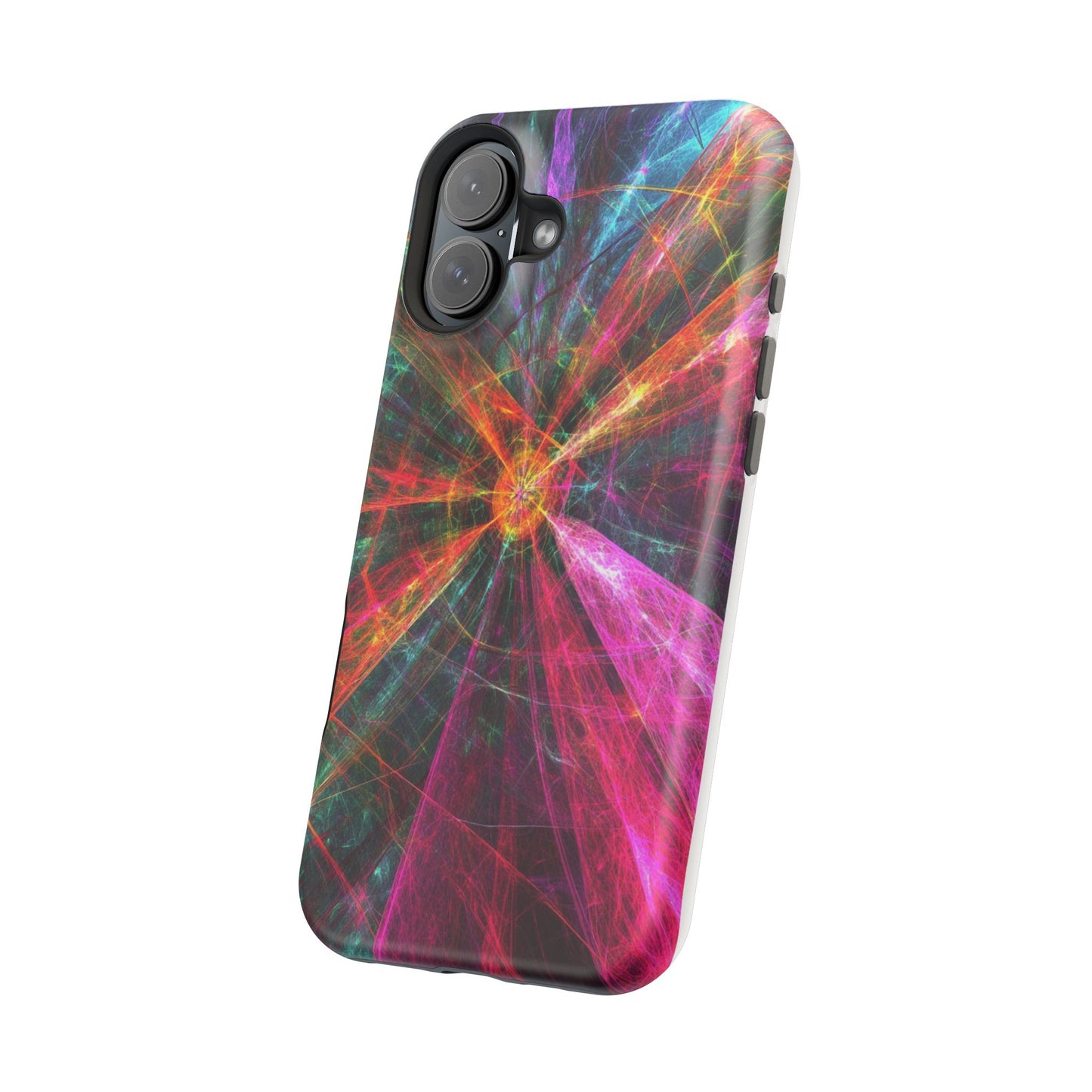 Luxurious Magnetic Wireless Charging Tough iPhone Case - “Trippy Starburst” by Moxie-Jay