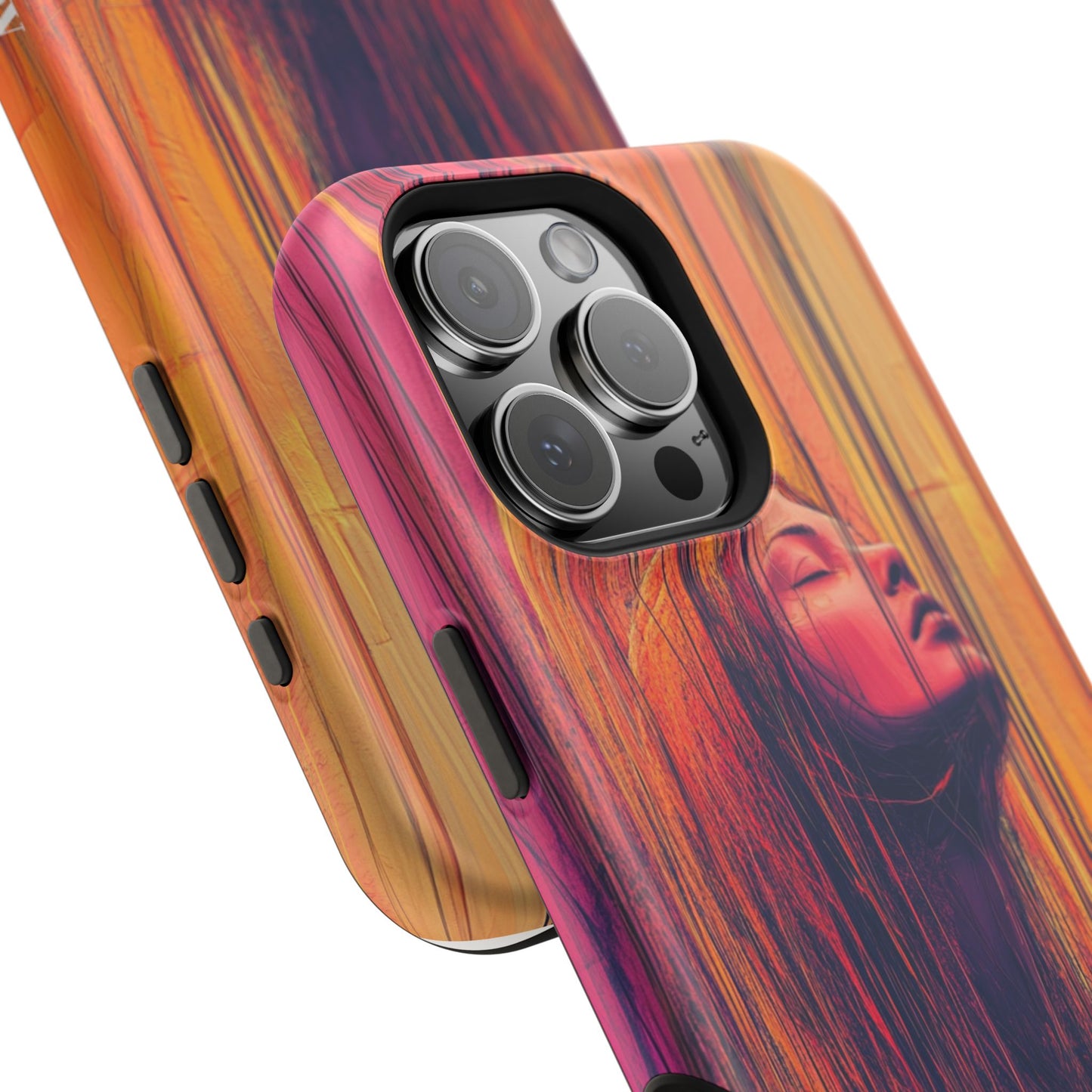 "Crimson Cascade" Luxury Magnetic Wireless Charging iPhone Case by Moxie Jay