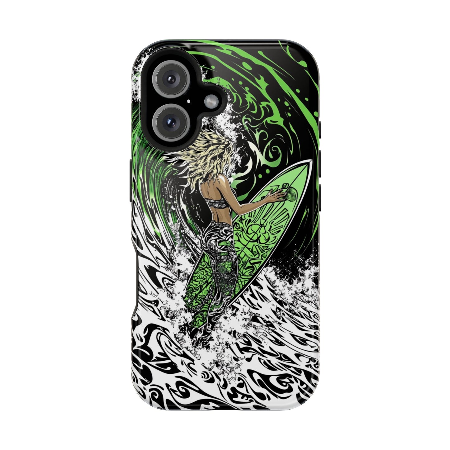 Luxurious Magnetic Wireless Charging Tough iPhone Case - "Surf's Up" by Moxie-Jay