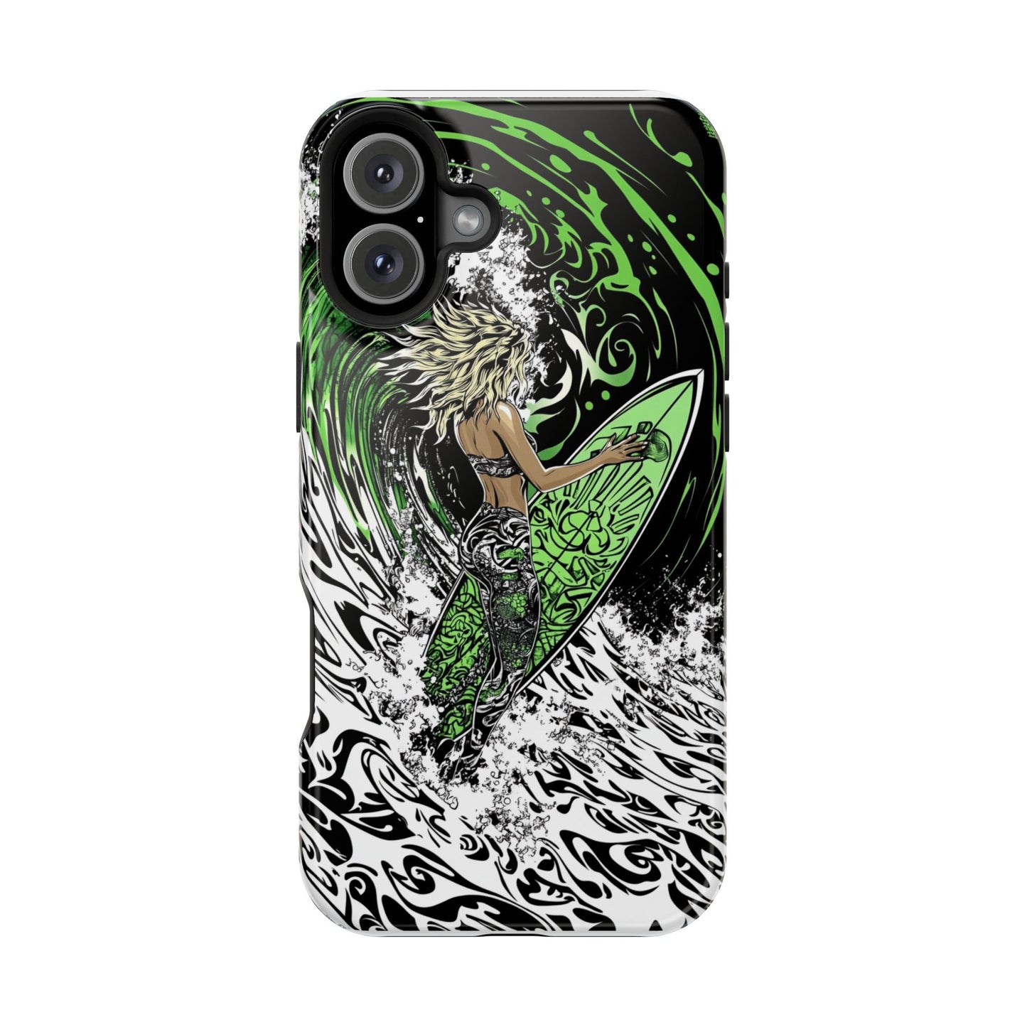 Luxurious Magnetic Wireless Charging Tough iPhone Case - "Surf's Up" by Moxie-Jay