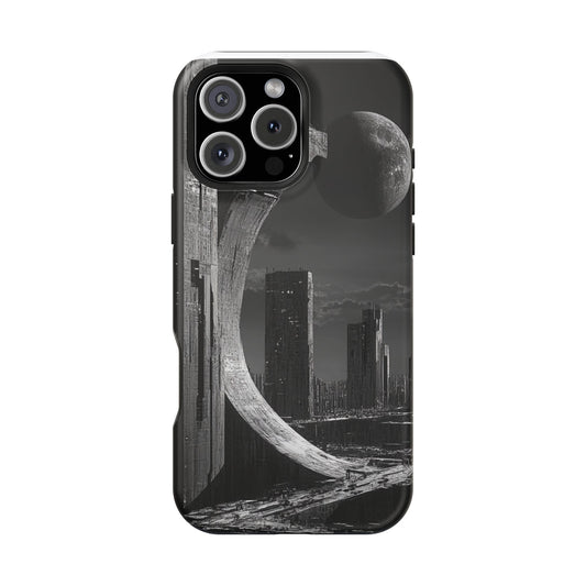 "Lunar Metropolis" Luxury Magnetic Wireless Charging iPhone Case by Moxie Jay