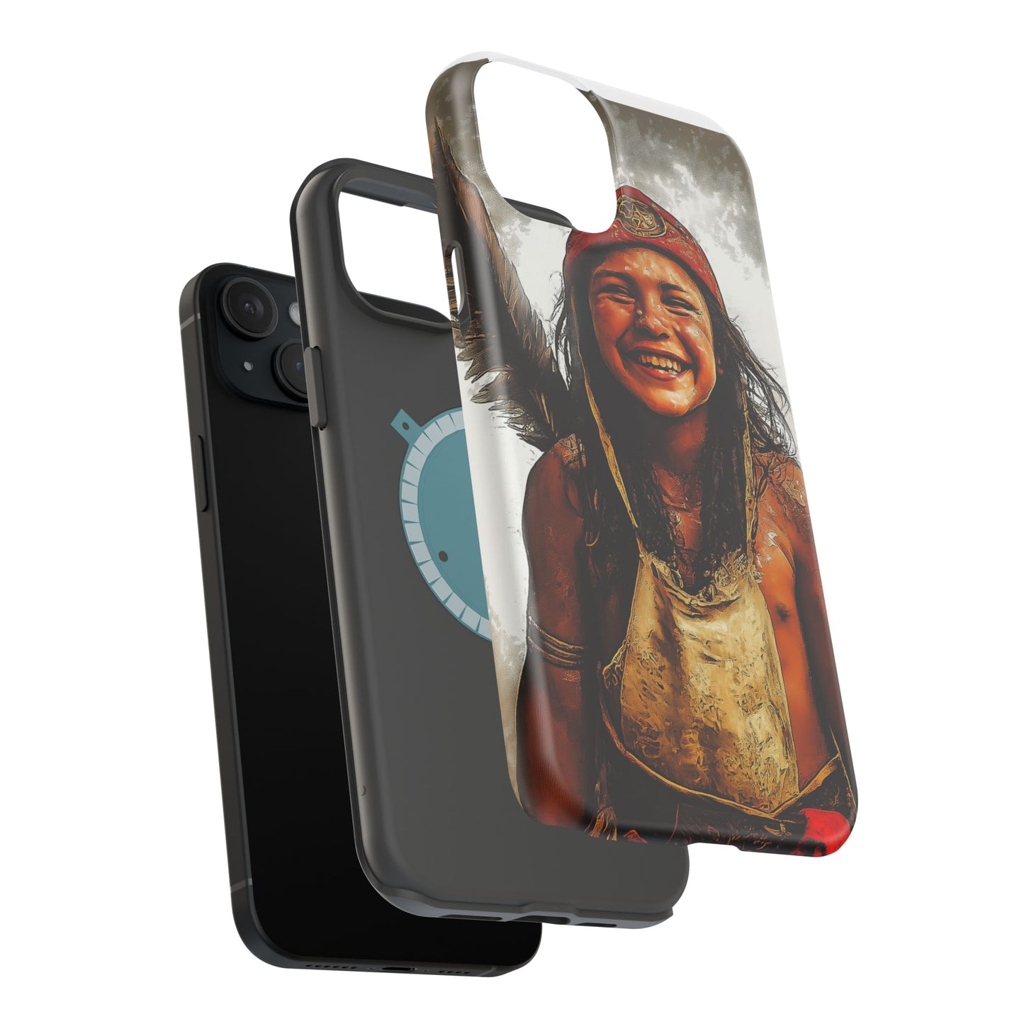 Luxurious Magnetic Wireless Charging Tough iPhone Case - Native Heritage Art by Moxie-Jay