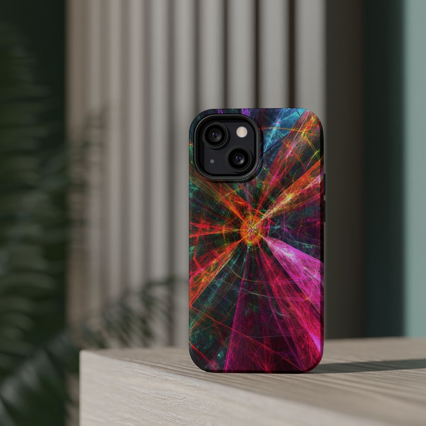 Luxurious Magnetic Wireless Charging Tough iPhone Case - “Trippy Starburst” by Moxie-Jay