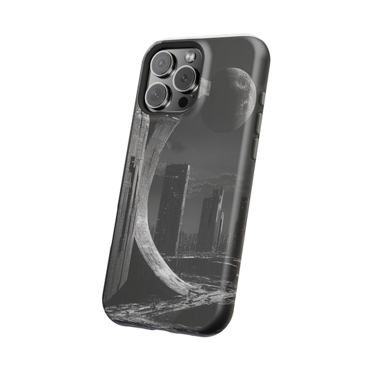 "Lunar Metropolis" Luxury Magnetic Wireless Charging iPhone Case by Moxie Jay