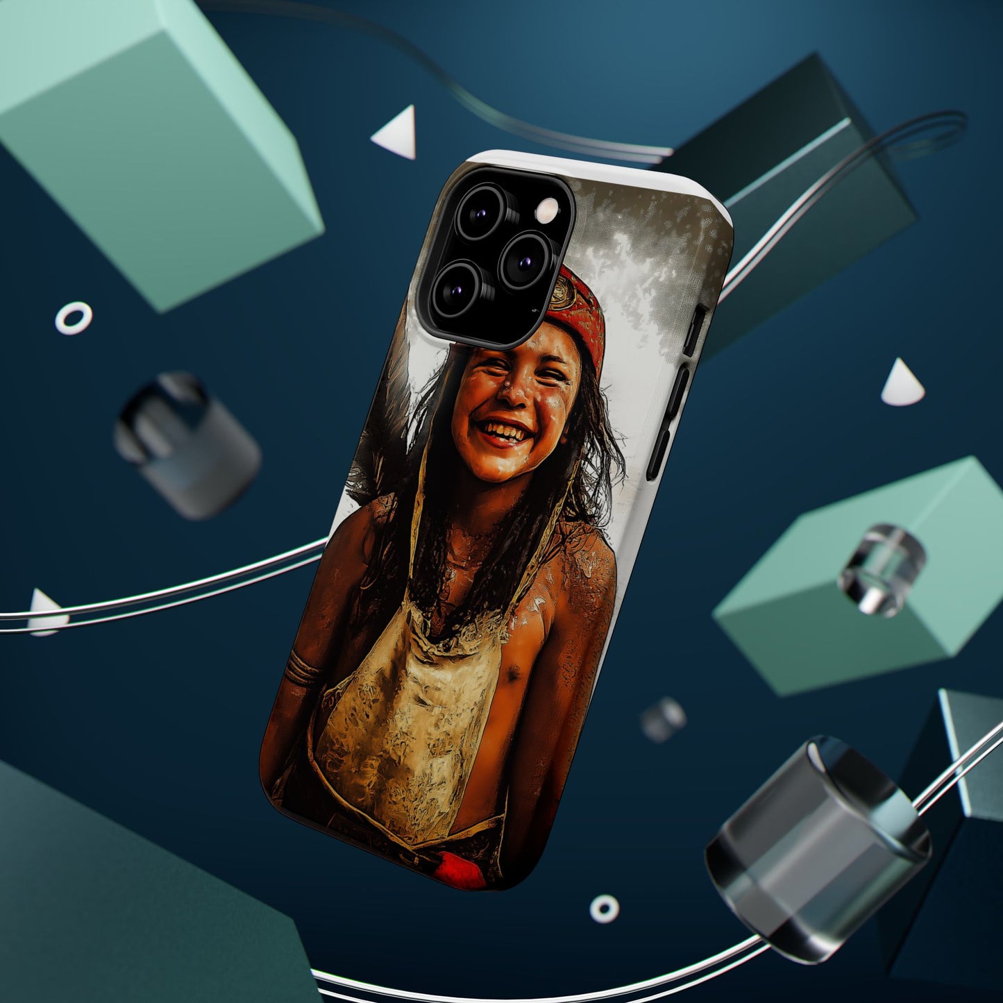 Luxurious Magnetic Wireless Charging Tough iPhone Case - Native Heritage Art by Moxie-Jay