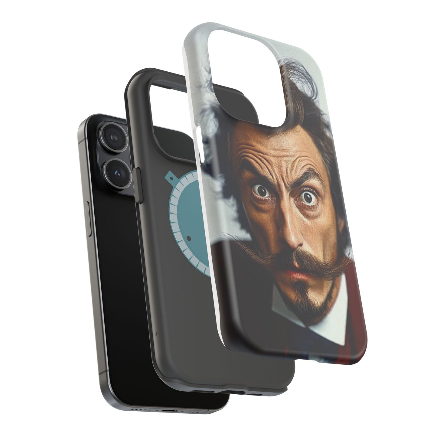 Luxurious Magnetic Wireless Charging Tough iPhone Case - “Close-Up Salvador Dali” by Moxie-Jay