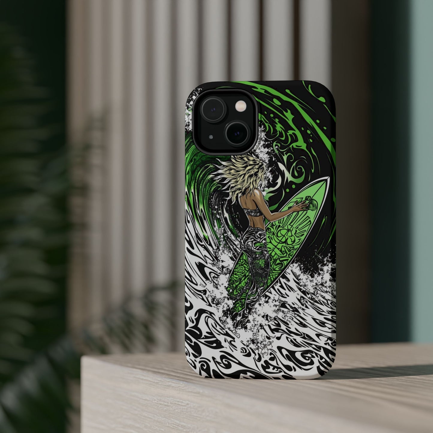 Luxurious Magnetic Wireless Charging Tough iPhone Case - "Surf's Up" by Moxie-Jay