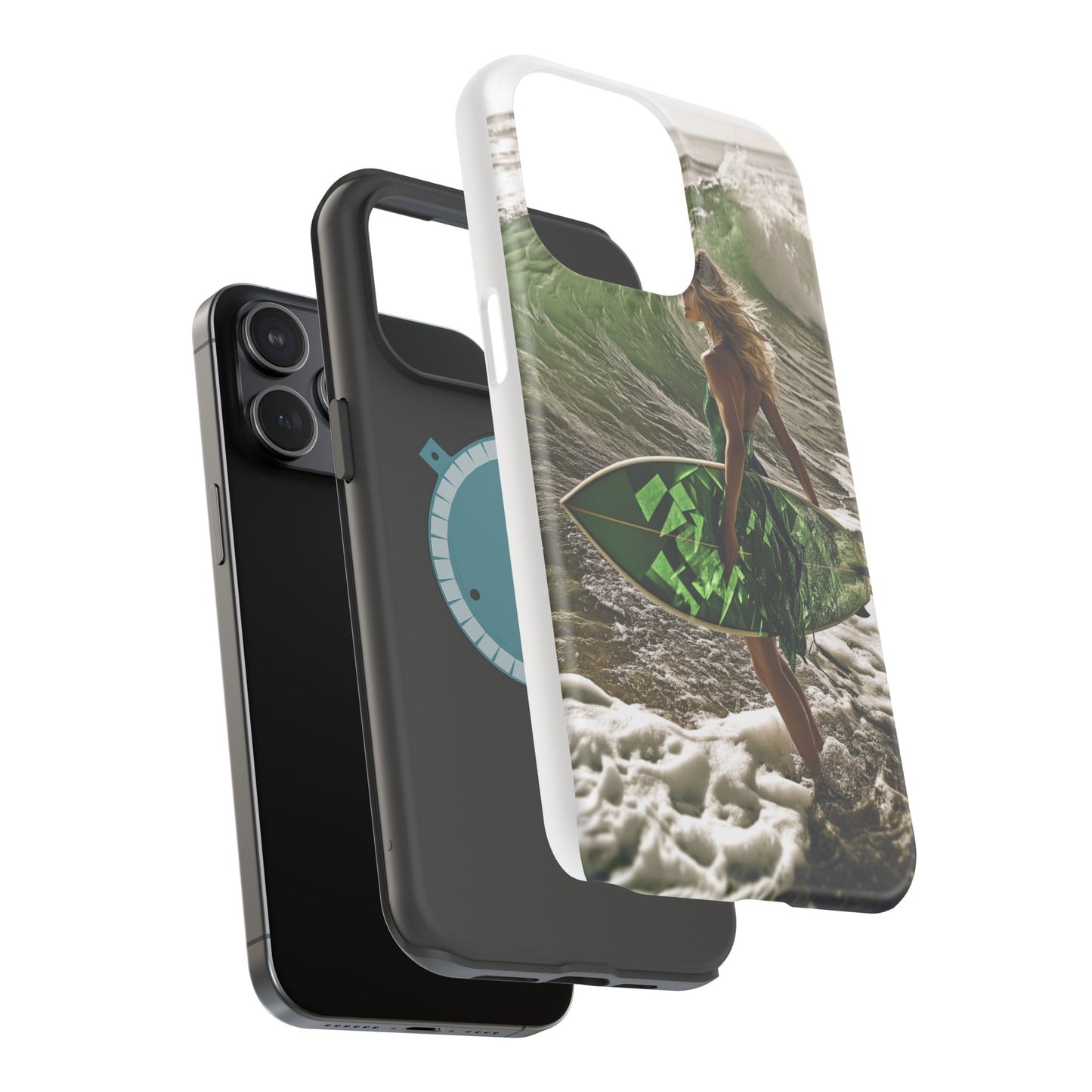 Surf's Up Chic" Luxury Magnetic Wireless Charging iPhone Case by Moxie Jay