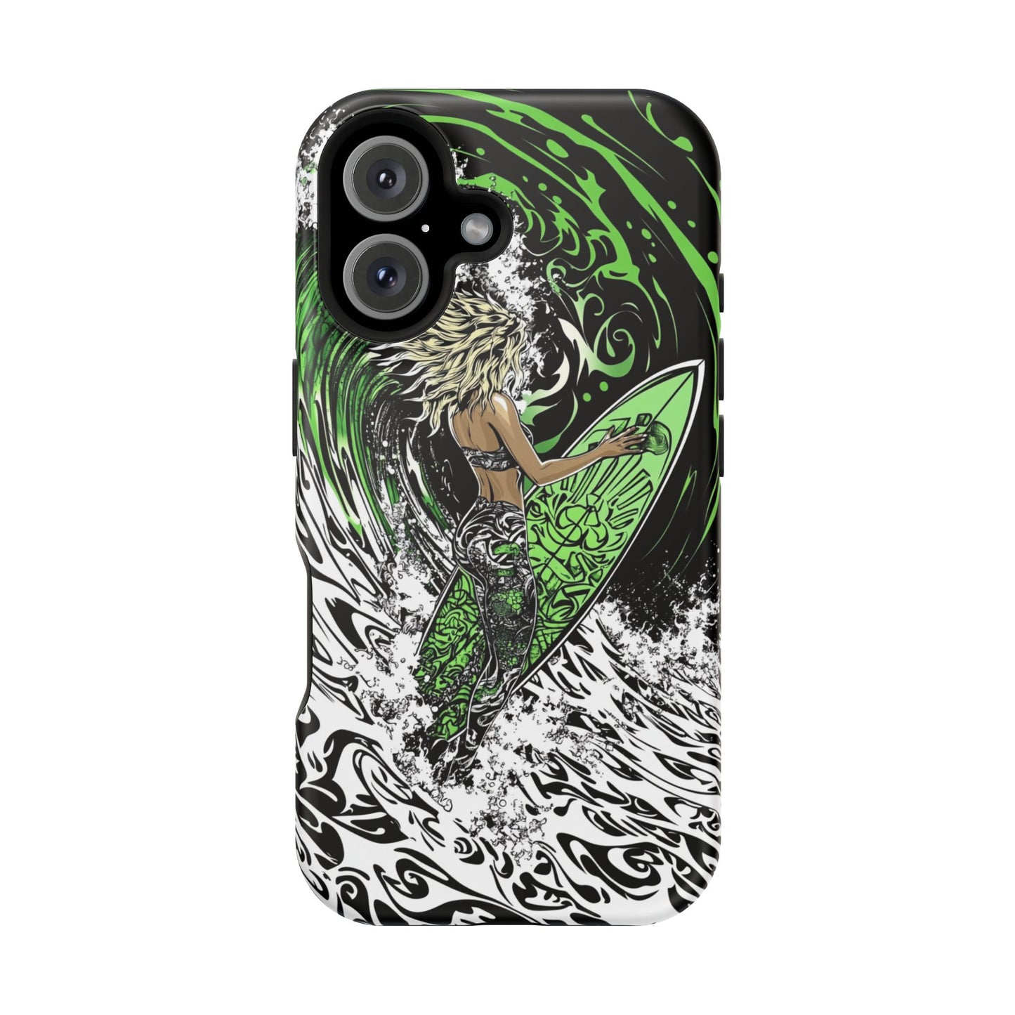 Luxurious Magnetic Wireless Charging Tough iPhone Case - "Surf's Up" by Moxie-Jay