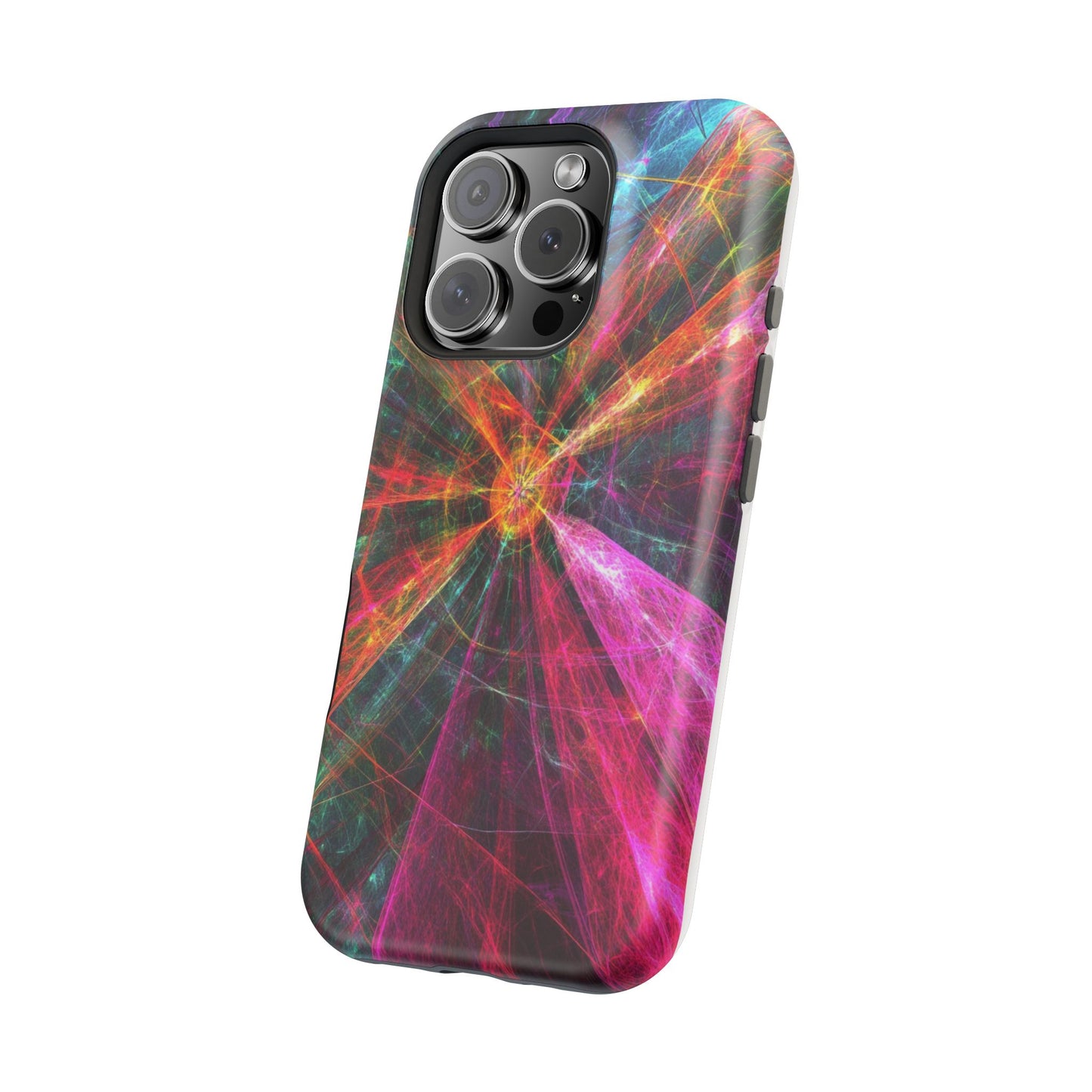 Luxurious Magnetic Wireless Charging Tough iPhone Case - “Trippy Starburst” by Moxie-Jay