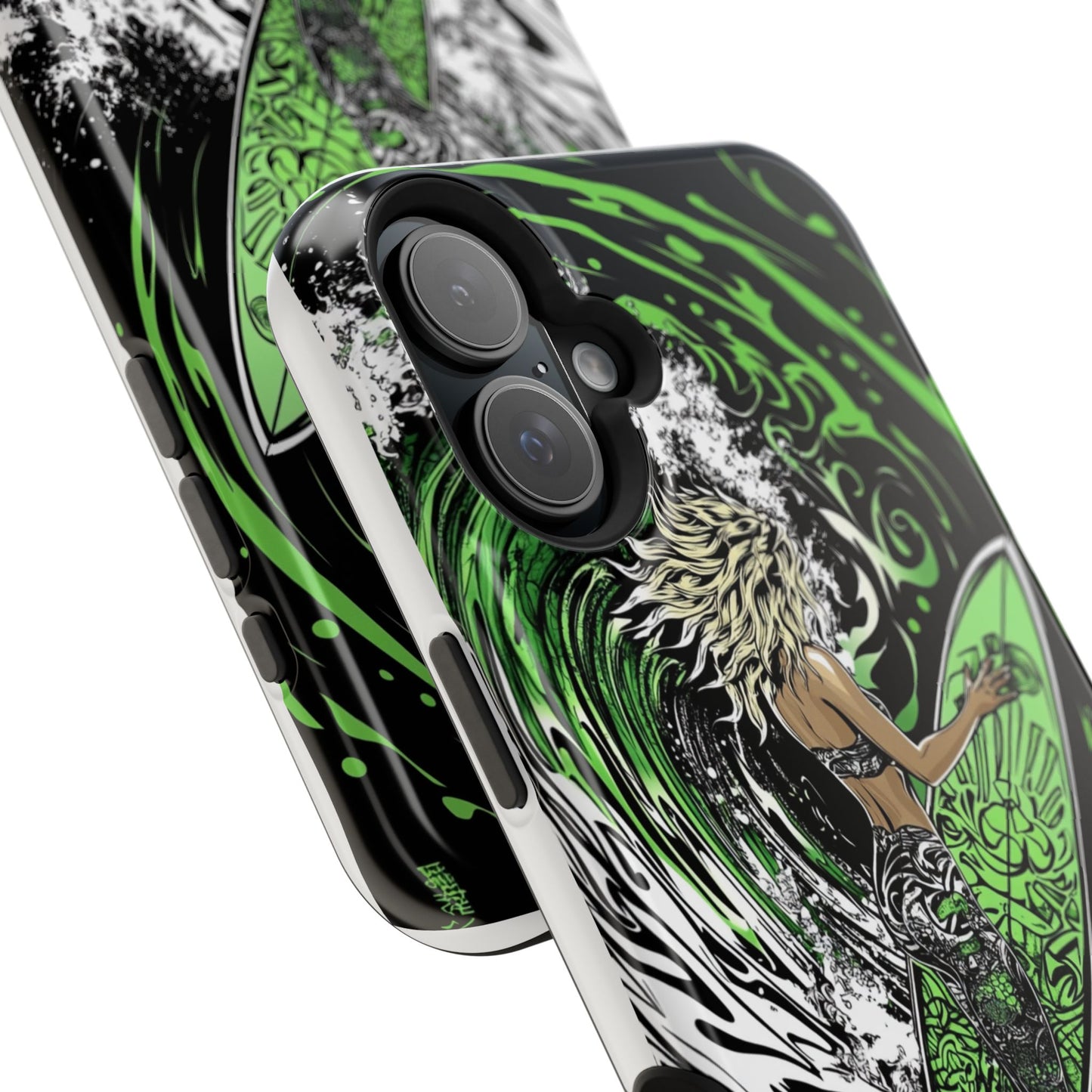 Luxurious Magnetic Wireless Charging Tough iPhone Case - "Surf's Up" by Moxie-Jay