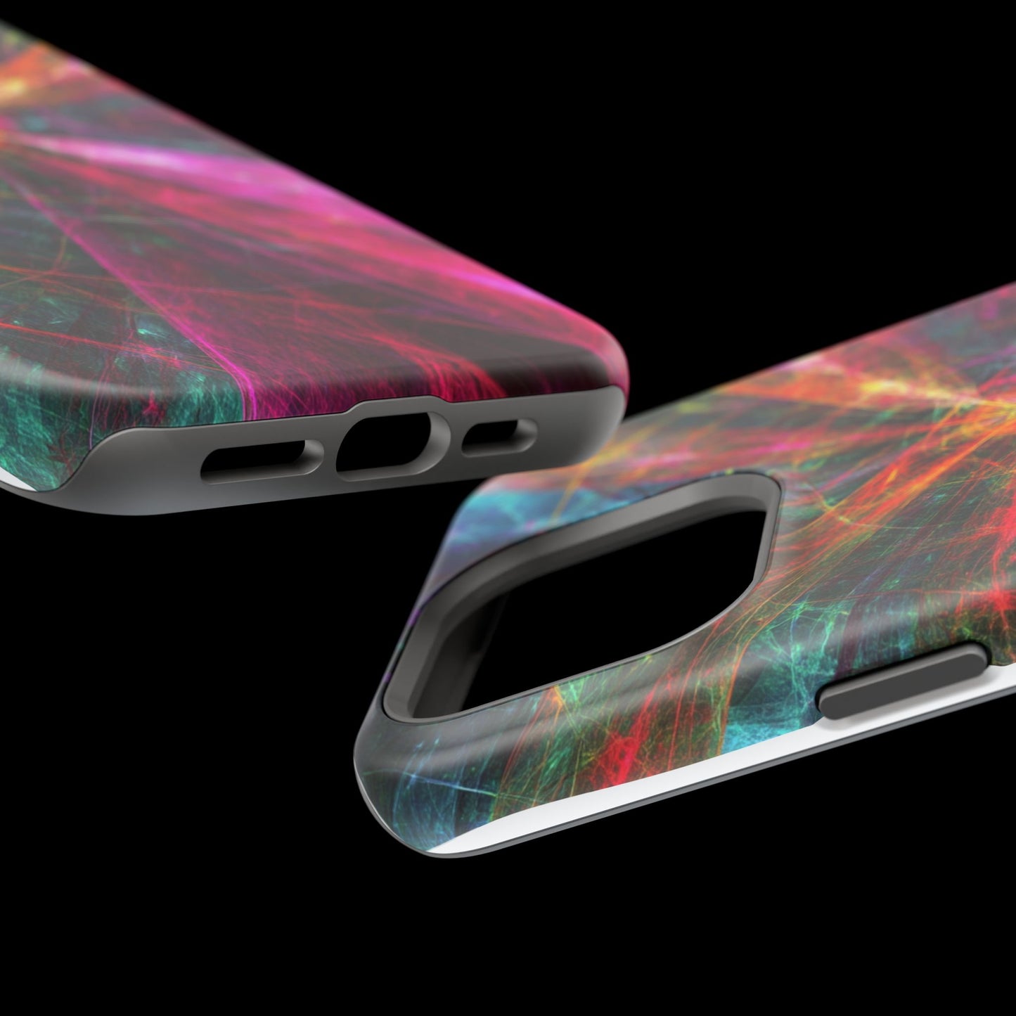 Luxurious Magnetic Wireless Charging Tough iPhone Case - “Trippy Starburst” by Moxie-Jay