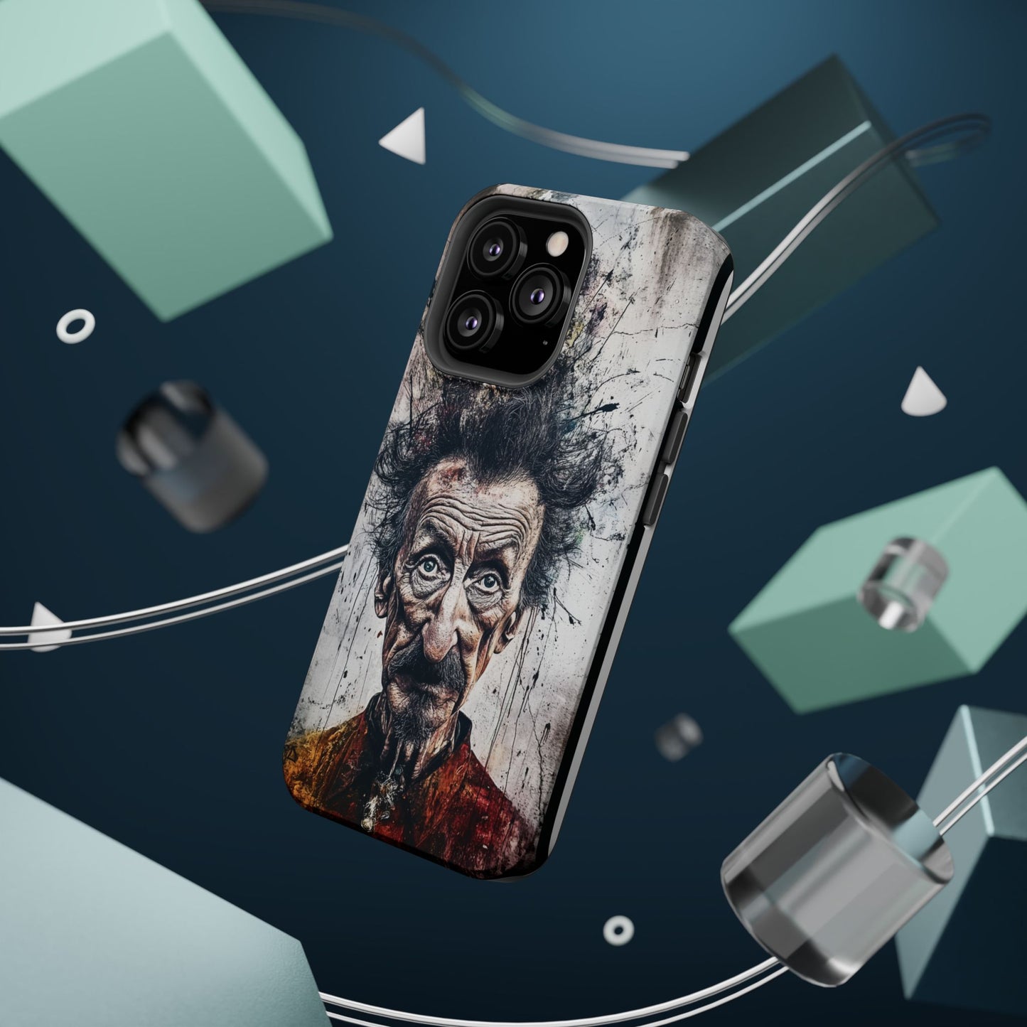 Luxurious Magnetic Wireless Charging Tough iPhone Case - "Demonic Dali" by Moxie-Jay
