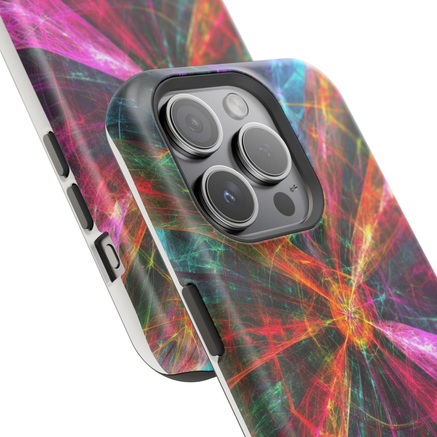 Luxurious Magnetic Wireless Charging Tough iPhone Case - “Trippy Starburst” by Moxie-Jay