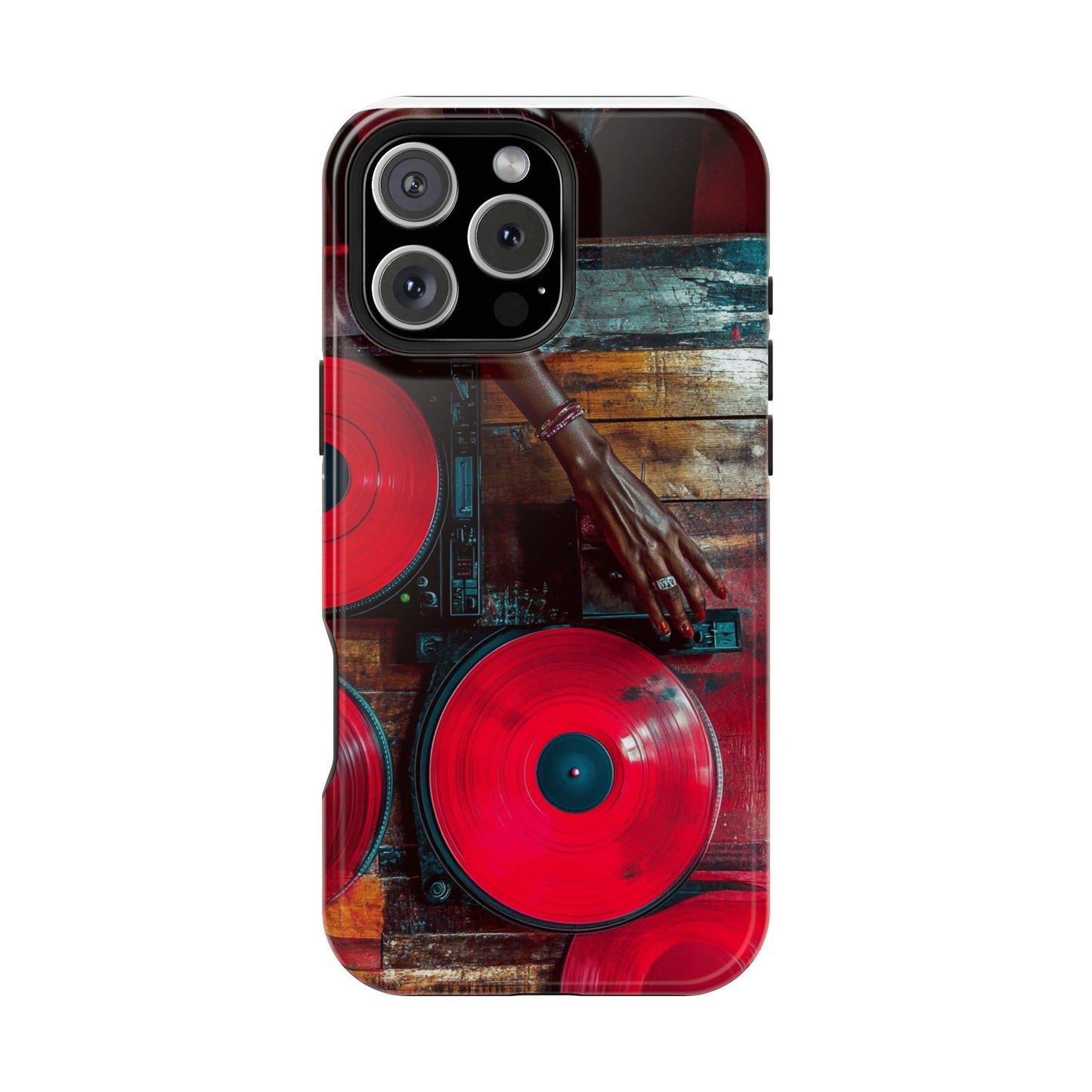 "Vinyl Virtuoso" Luxury Magnetic Wireless Charging iPhone Case by Moxie Jay