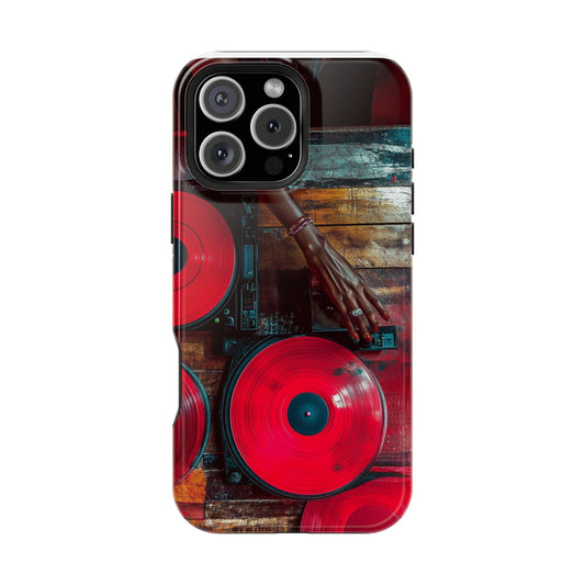 "Vinyl Virtuoso" Luxury Magnetic Wireless Charging iPhone Case by Moxie Jay