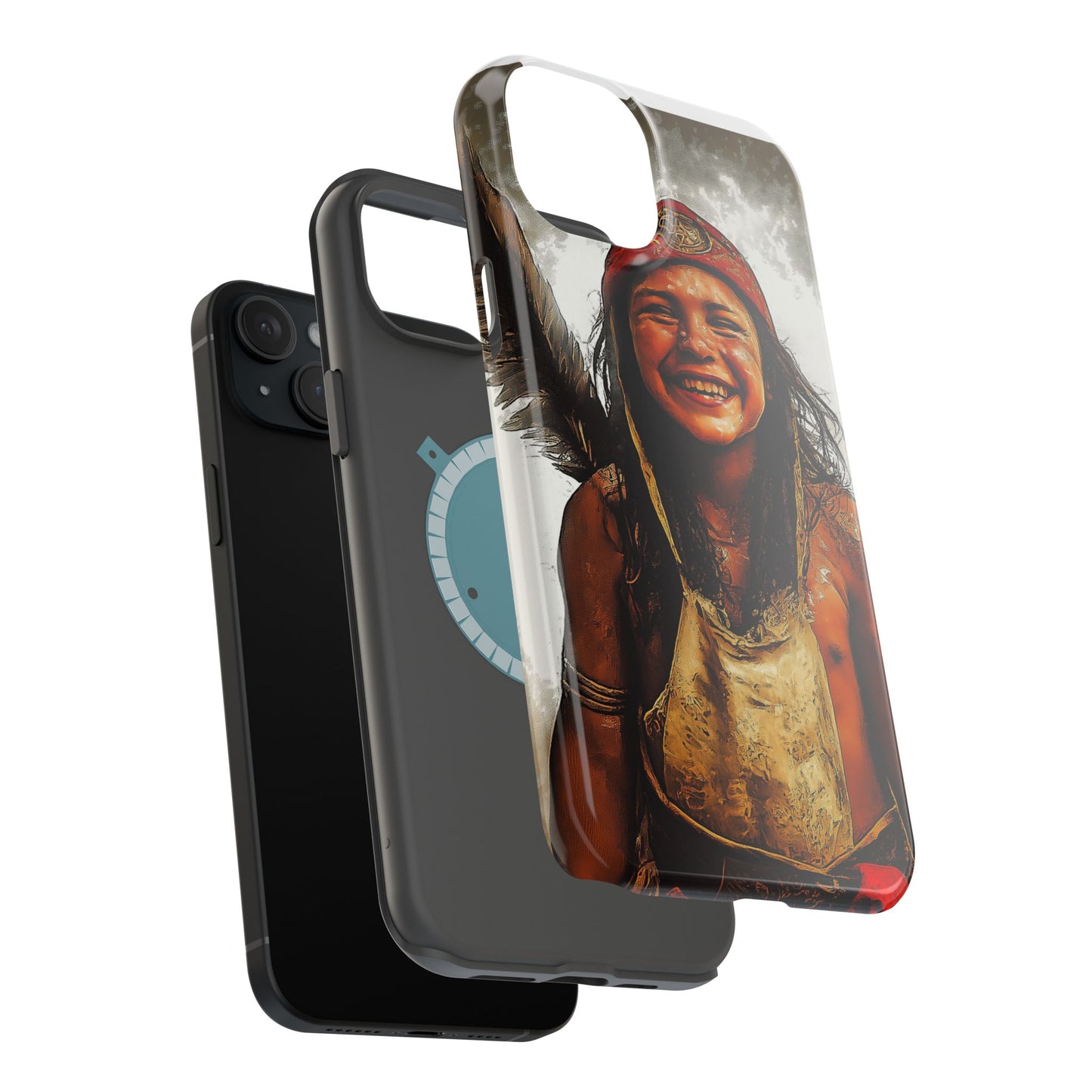 Luxurious Magnetic Wireless Charging Tough iPhone Case - Native Heritage Art by Moxie-Jay