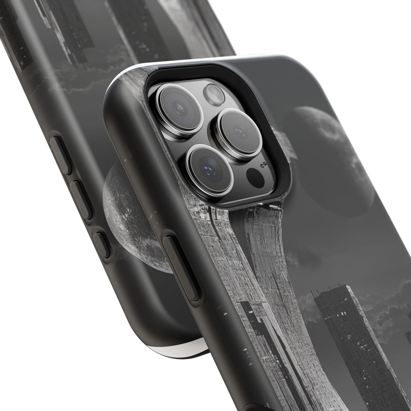"Lunar Metropolis" Luxury Magnetic Wireless Charging iPhone Case by Moxie Jay