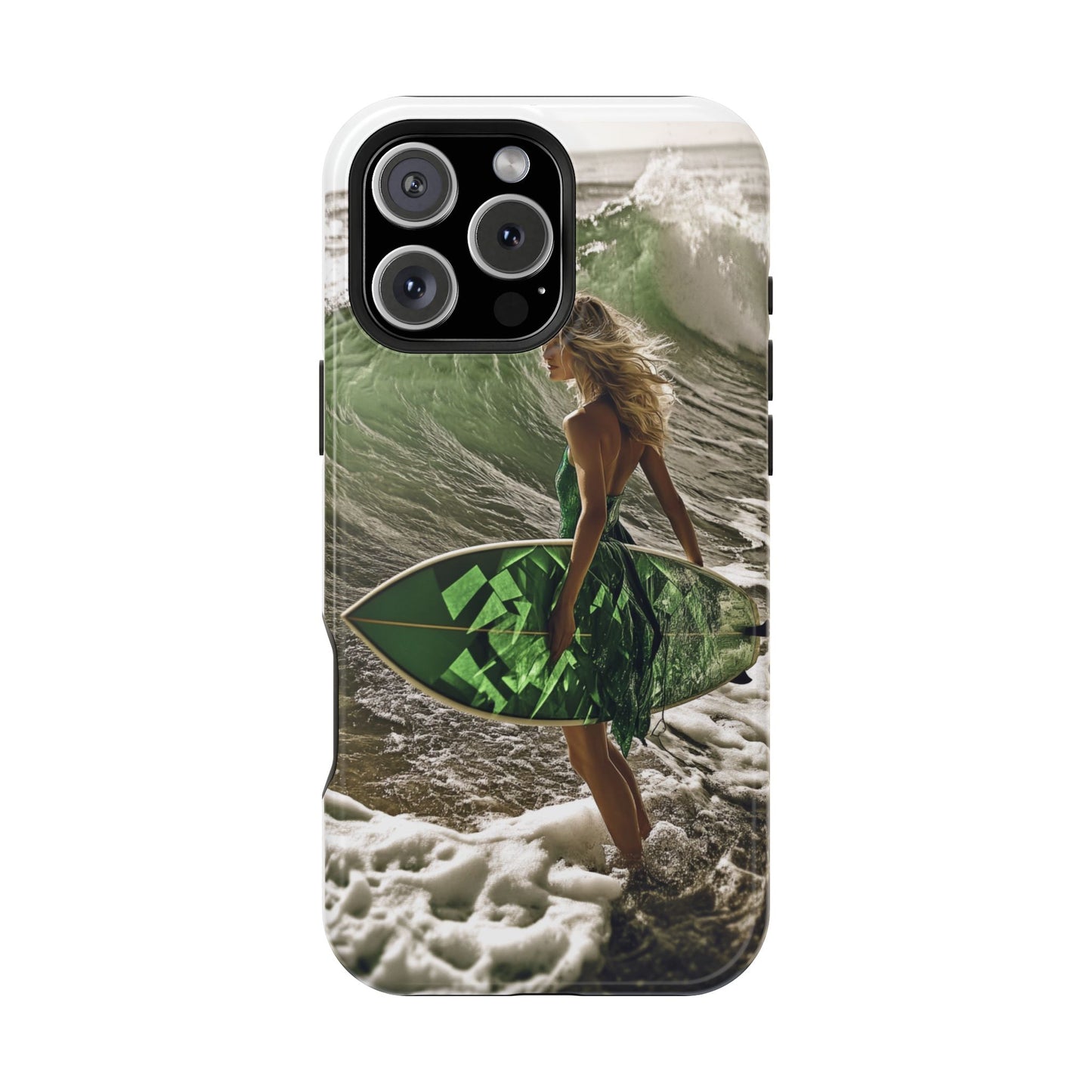 Surf's Up Chic" Luxury Magnetic Wireless Charging iPhone Case by Moxie Jay