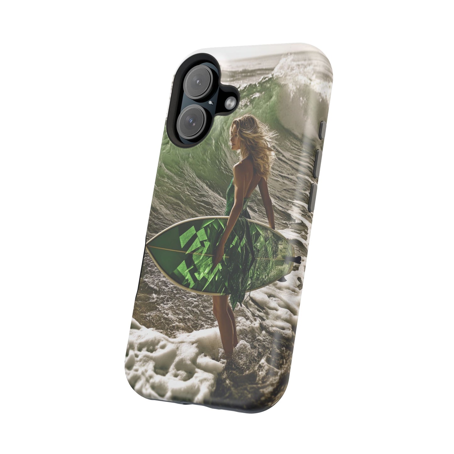 Surf's Up Chic" Luxury Magnetic Wireless Charging iPhone Case by Moxie Jay