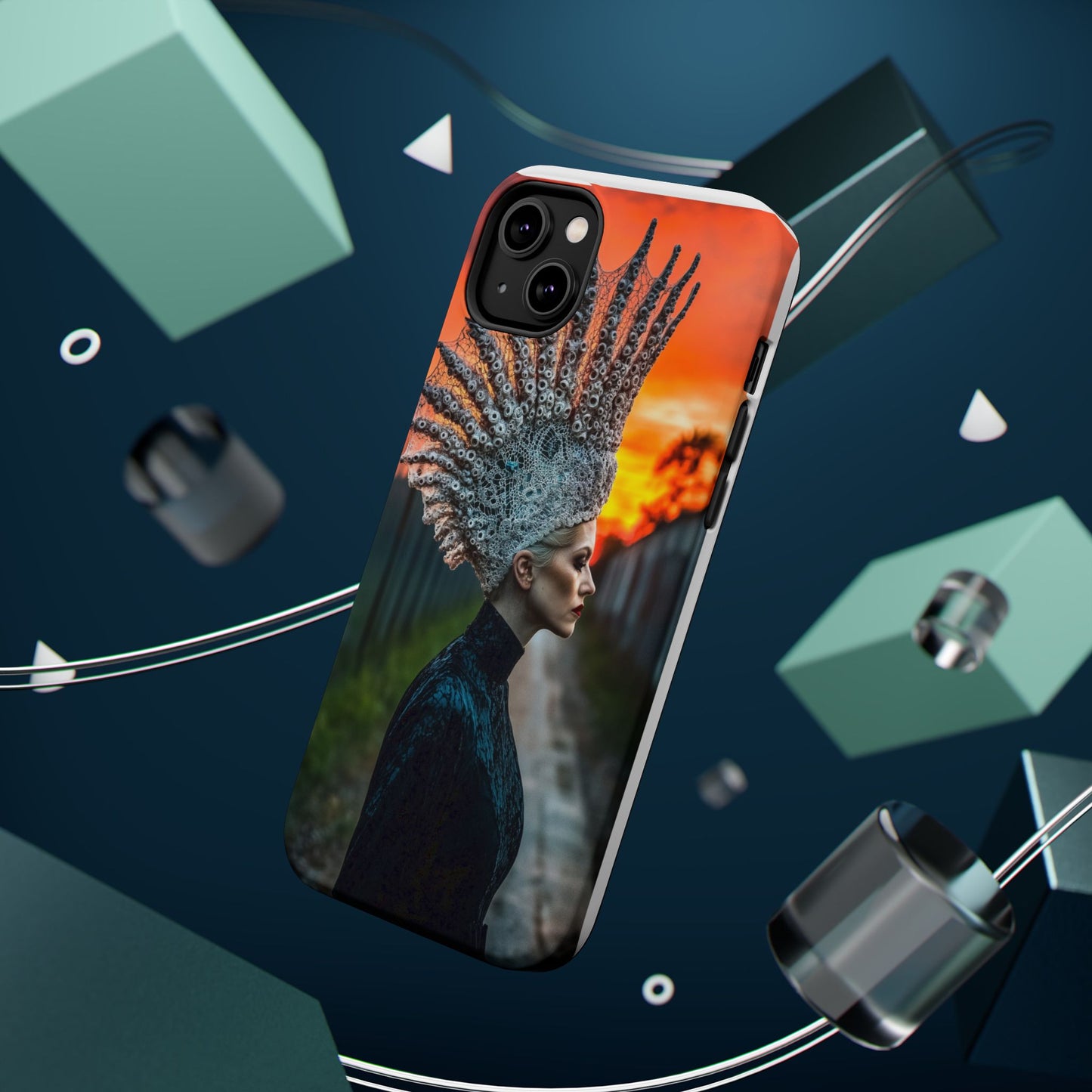 Sunset Goddess" Magnetic Wireless Charging iPhone Case by Moxie Jay
