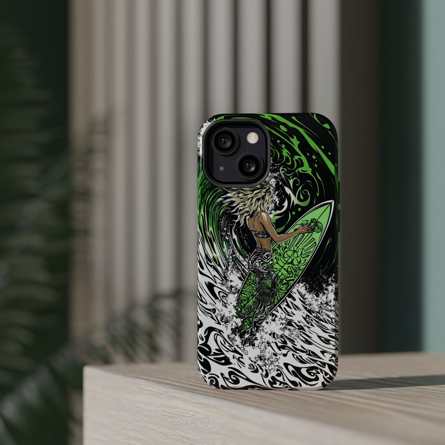 Luxurious Magnetic Wireless Charging Tough iPhone Case - "Surf's Up" by Moxie-Jay