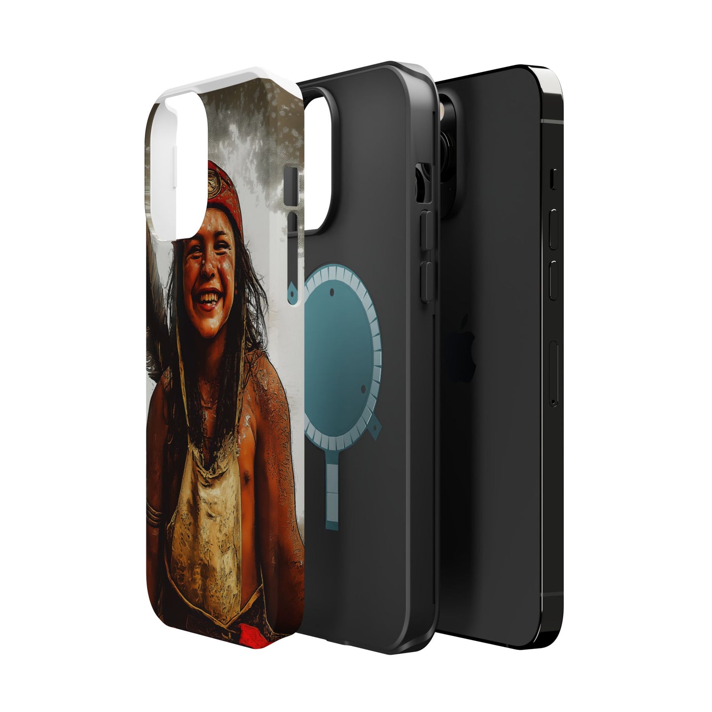 Luxurious Magnetic Wireless Charging Tough iPhone Case - Native Heritage Art by Moxie-Jay