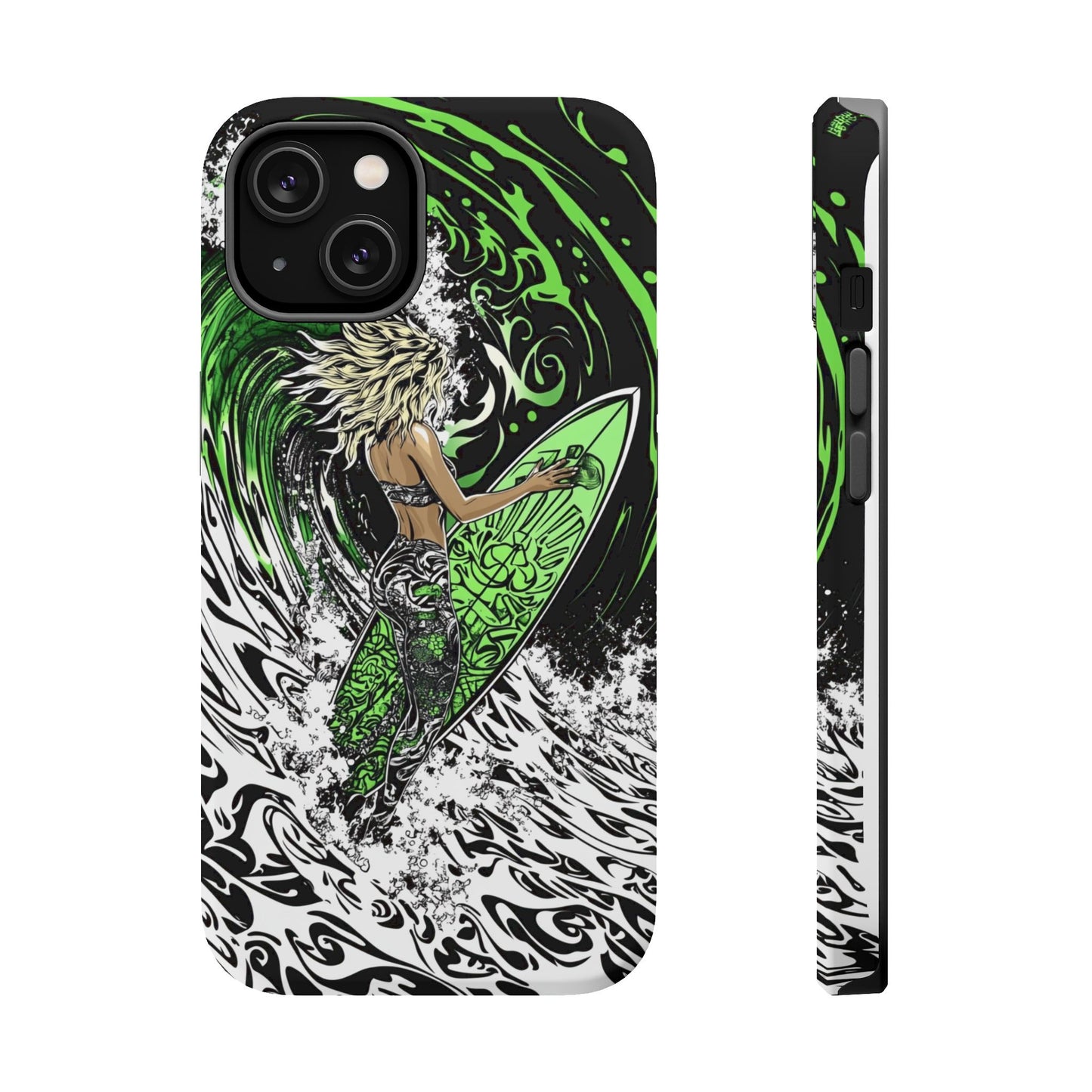 Luxurious Magnetic Wireless Charging Tough iPhone Case - "Surf's Up" by Moxie-Jay