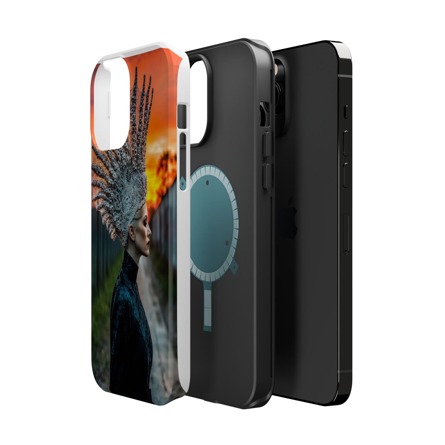 Sunset Goddess" Magnetic Wireless Charging iPhone Case by Moxie Jay