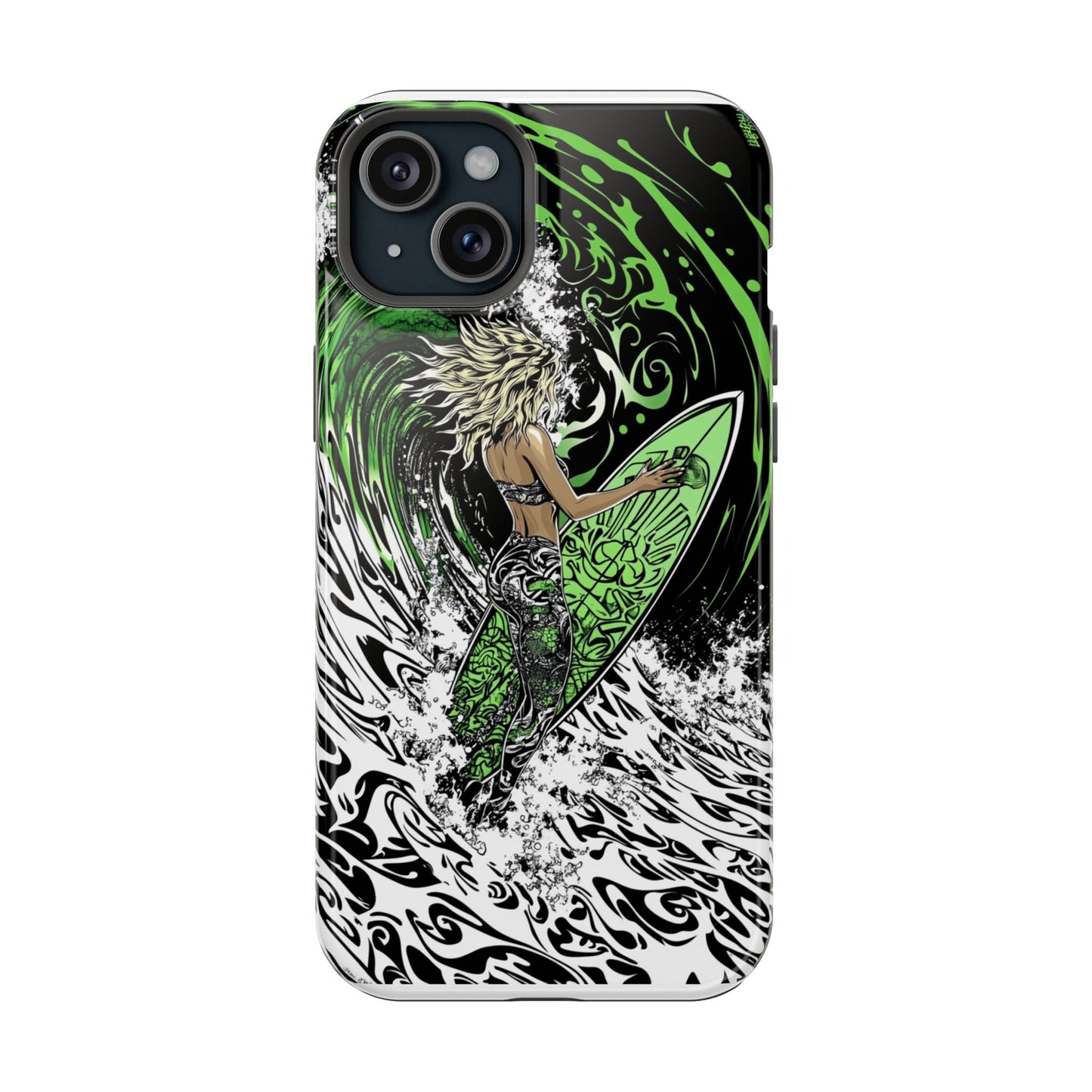 Luxurious Magnetic Wireless Charging Tough iPhone Case - "Surf's Up" by Moxie-Jay