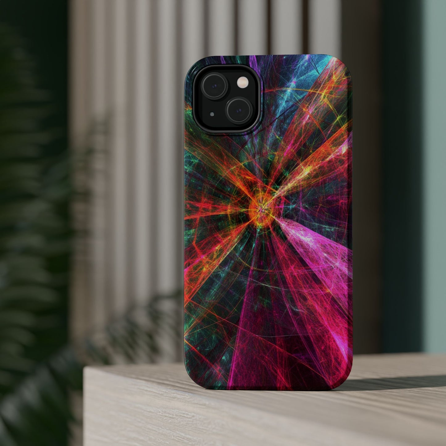 Luxurious Magnetic Wireless Charging Tough iPhone Case - “Trippy Starburst” by Moxie-Jay