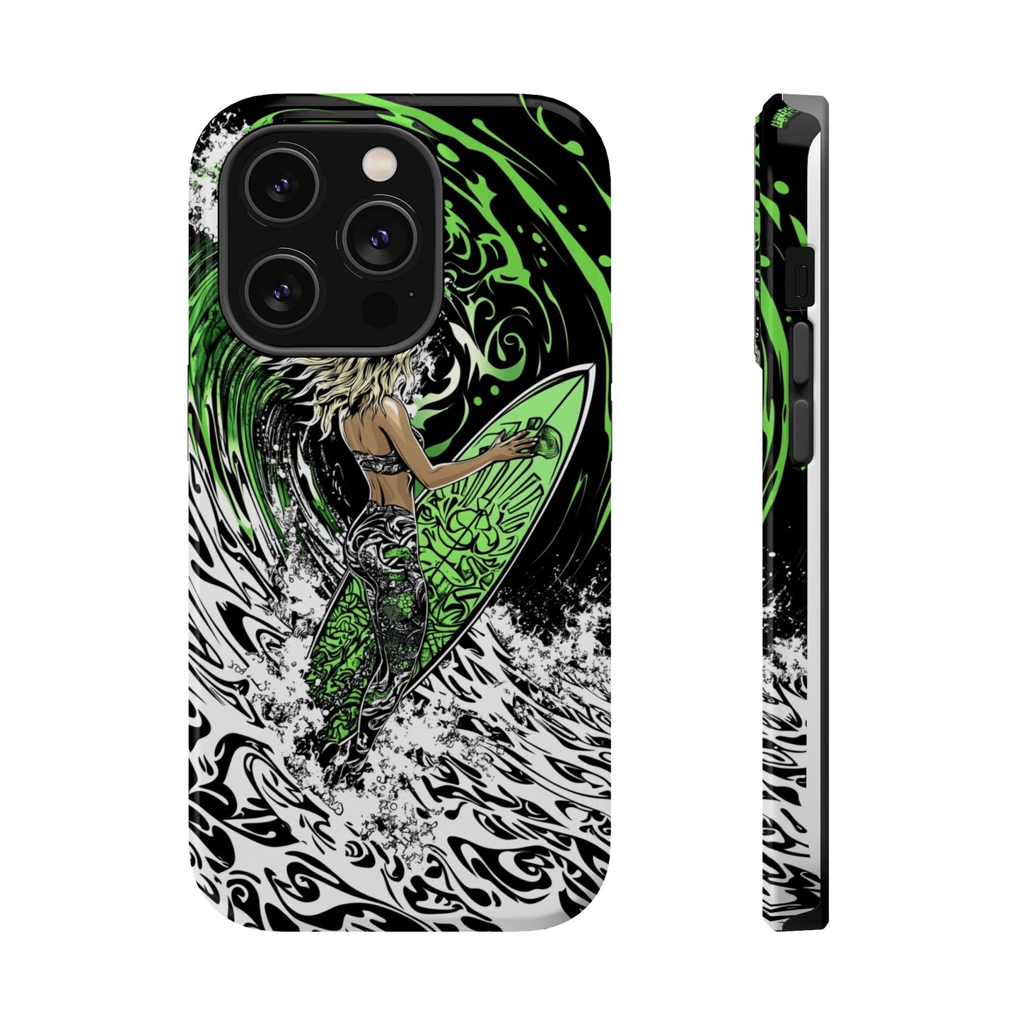 Luxurious Magnetic Wireless Charging Tough iPhone Case - "Surf's Up" by Moxie-Jay