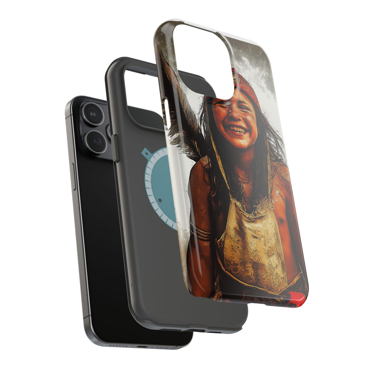 Luxurious Magnetic Wireless Charging Tough iPhone Case - Native Heritage Art by Moxie-Jay