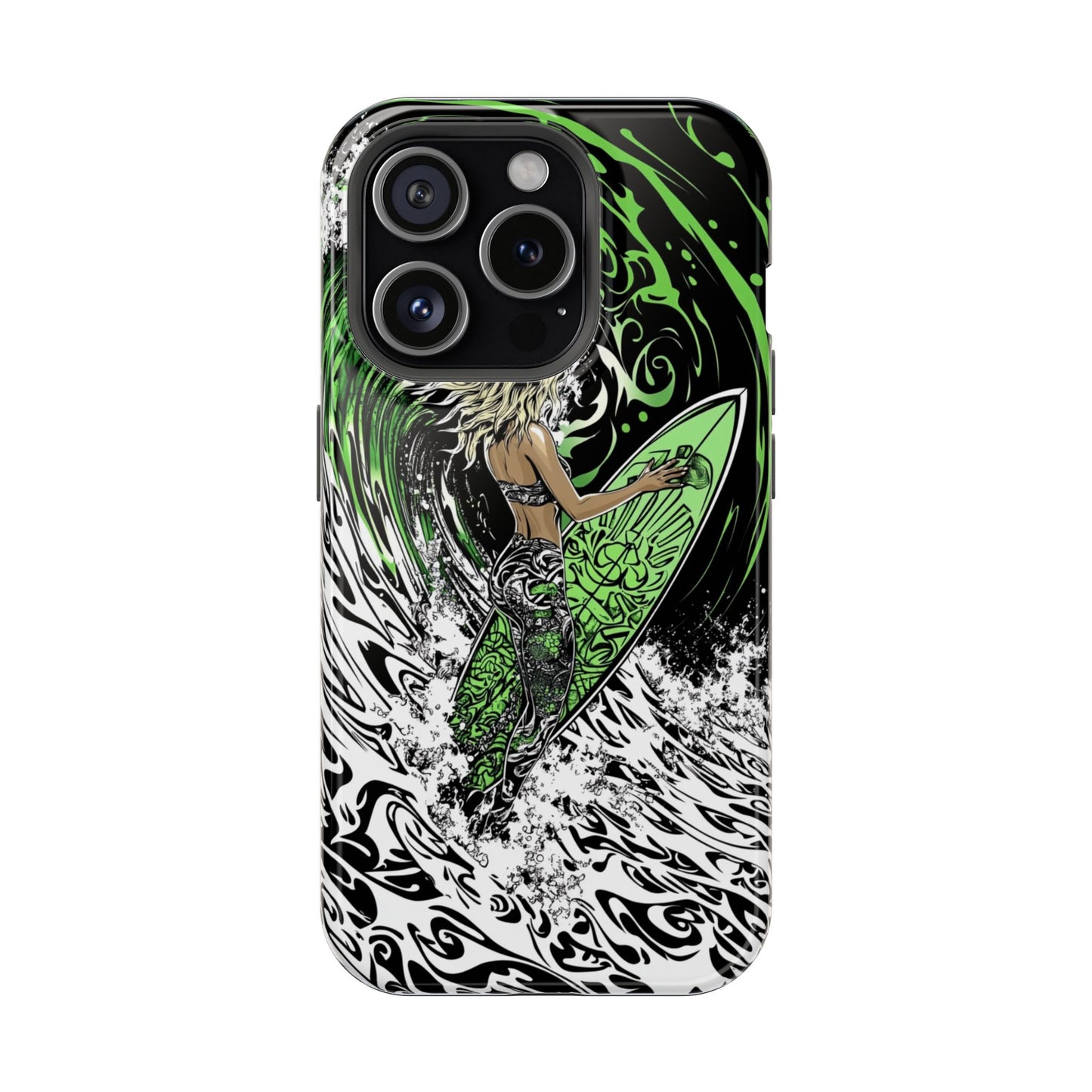 Luxurious Magnetic Wireless Charging Tough iPhone Case - "Surf's Up" by Moxie-Jay