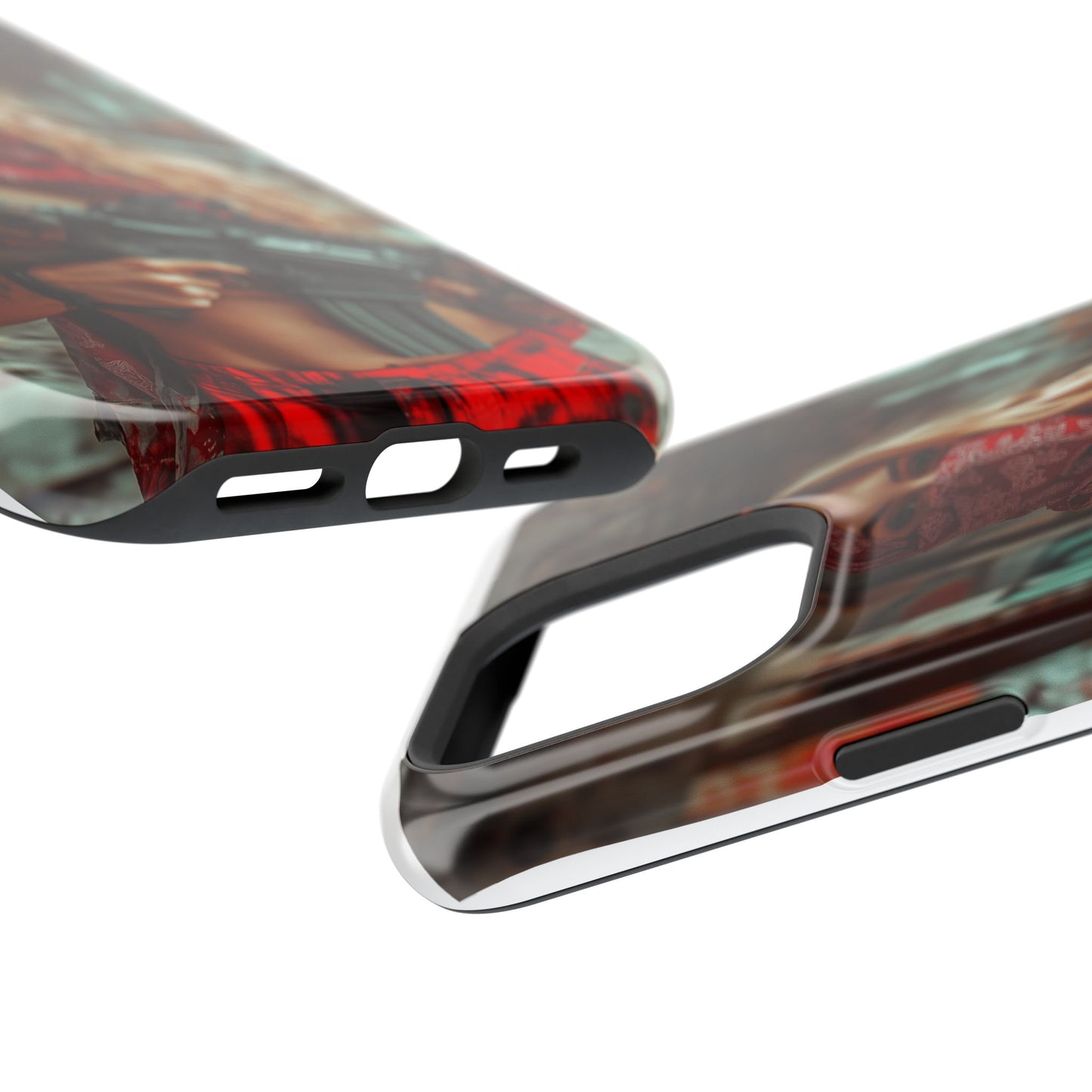 Phone Case - Beautiful Woman with Assault Rifle Design