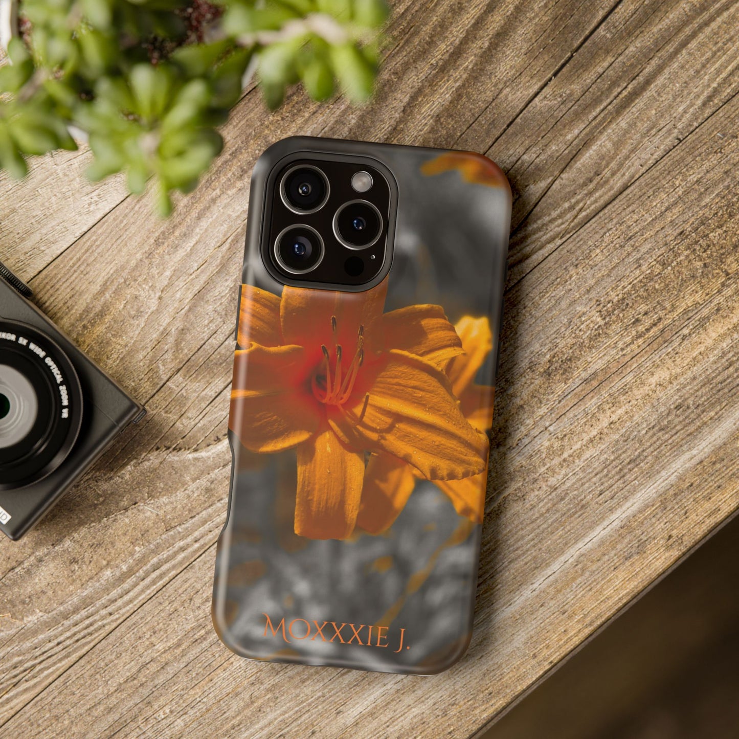 Magnetic Phone Case, Orange Flower Photography, Tough Phone Cover, Floral Design, Protective iPhone Case, Cute Samsung Cover