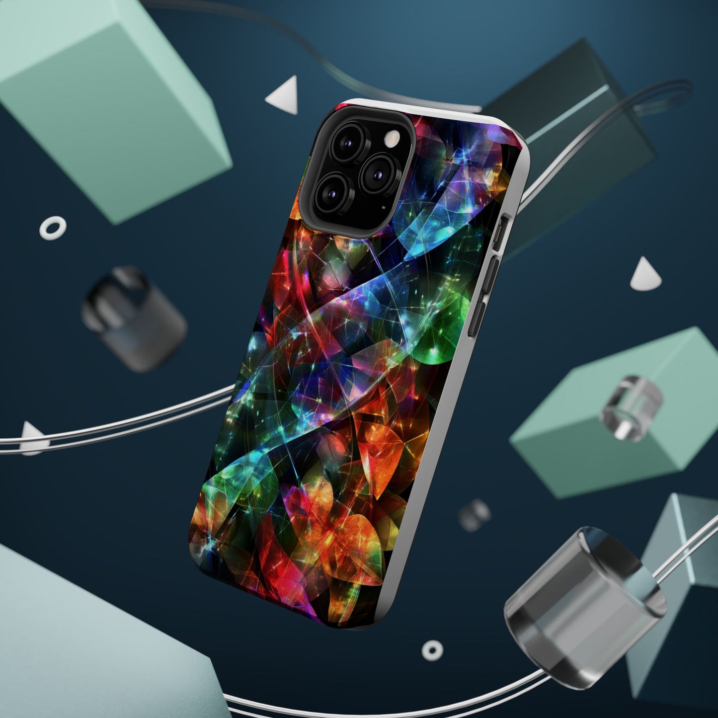 iPhone Case with Neon Colors Art by Moxie-Jay