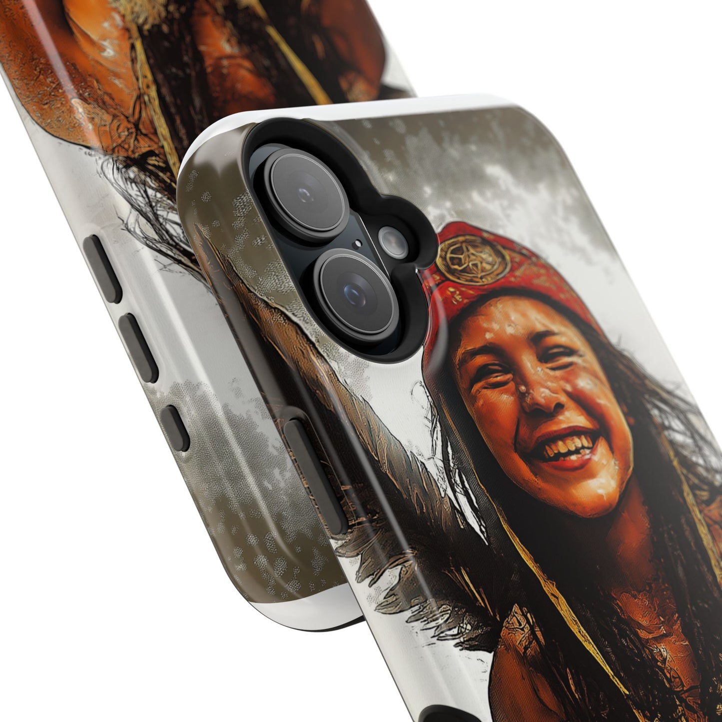 Luxurious Magnetic Wireless Charging Tough iPhone Case - Native Heritage Art by Moxie-Jay