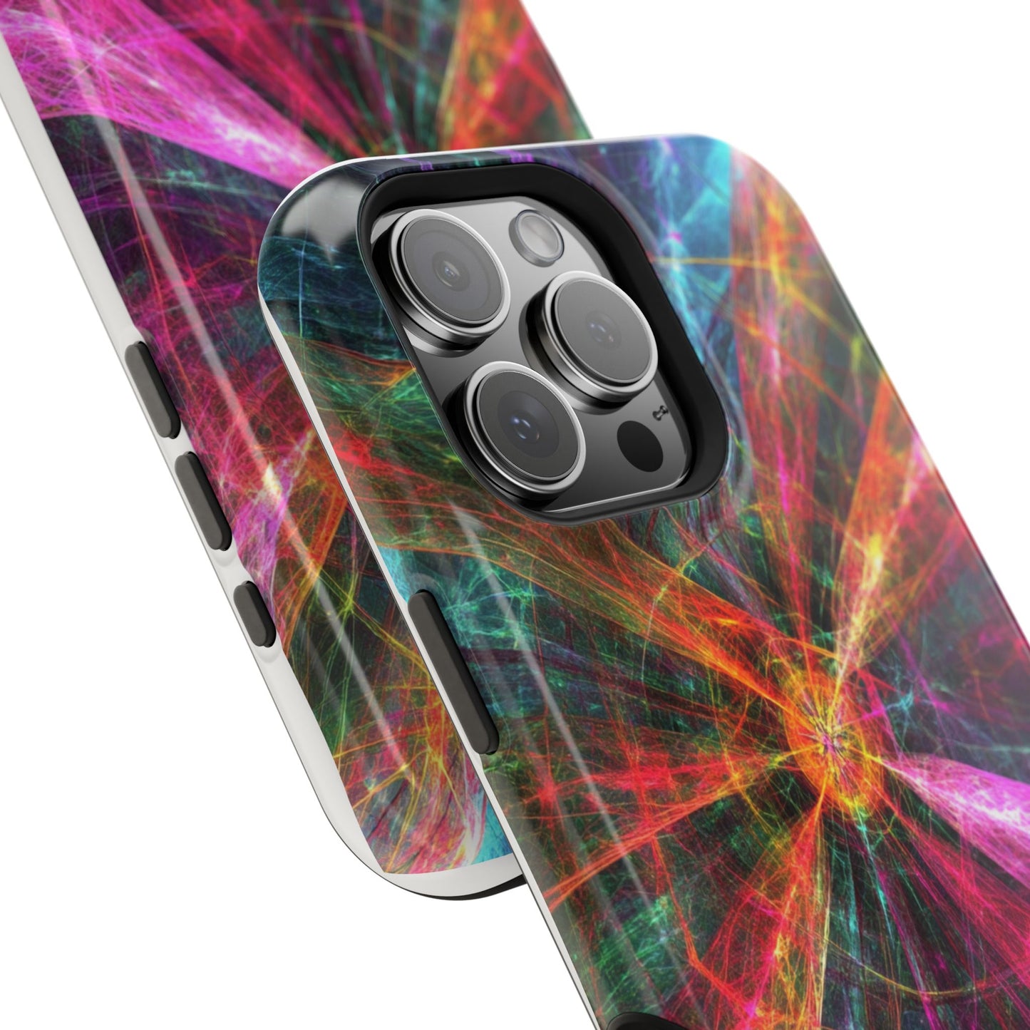 Luxurious Magnetic Wireless Charging Tough iPhone Case - “Trippy Starburst” by Moxie-Jay