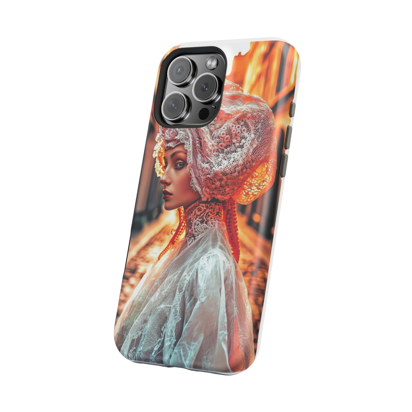 Futuristic Prairie Muse" Luxury Magnetic Wireless Charging iPhone Case by Moxie Jay