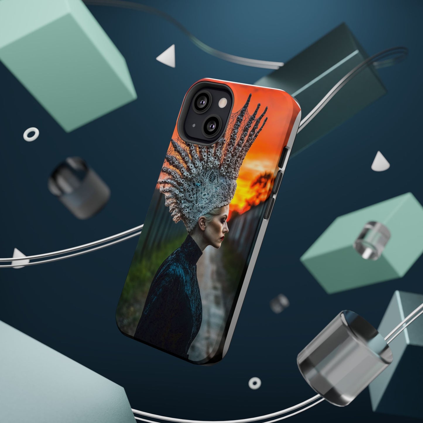 Sunset Goddess" Magnetic Wireless Charging iPhone Case by Moxie Jay